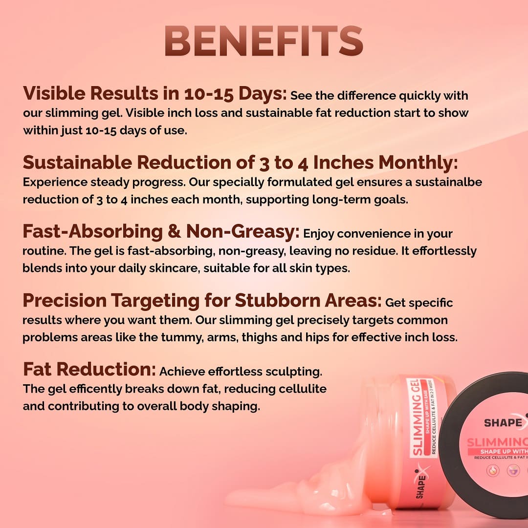 Slimming Gel | 100% Natural Plant Based Inch Loss Formula | 200 Gms