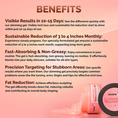 Slimming Gel | 100% Natural Plant Based Inch Loss Formula | 200 Gms